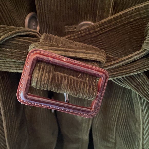 LL Bean olive green fall trench coat cord, small - Picture 4 of 6